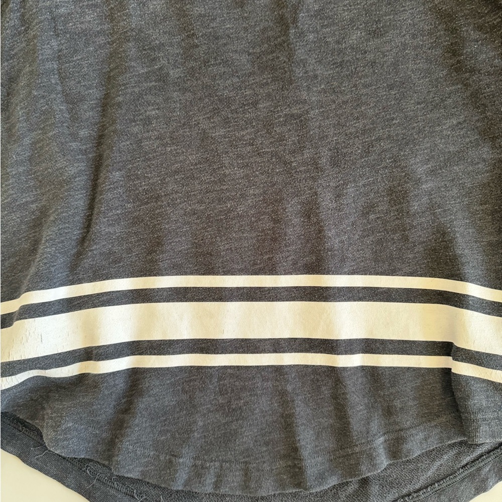 Victoria's Secret Charcoal Gray light weight Sweatshirt with White Stripes s - Picture 4 of 7